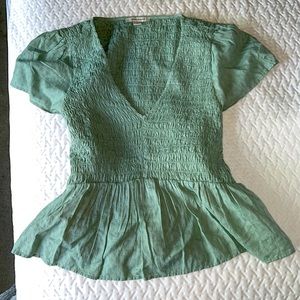 Smocked peplum blouse